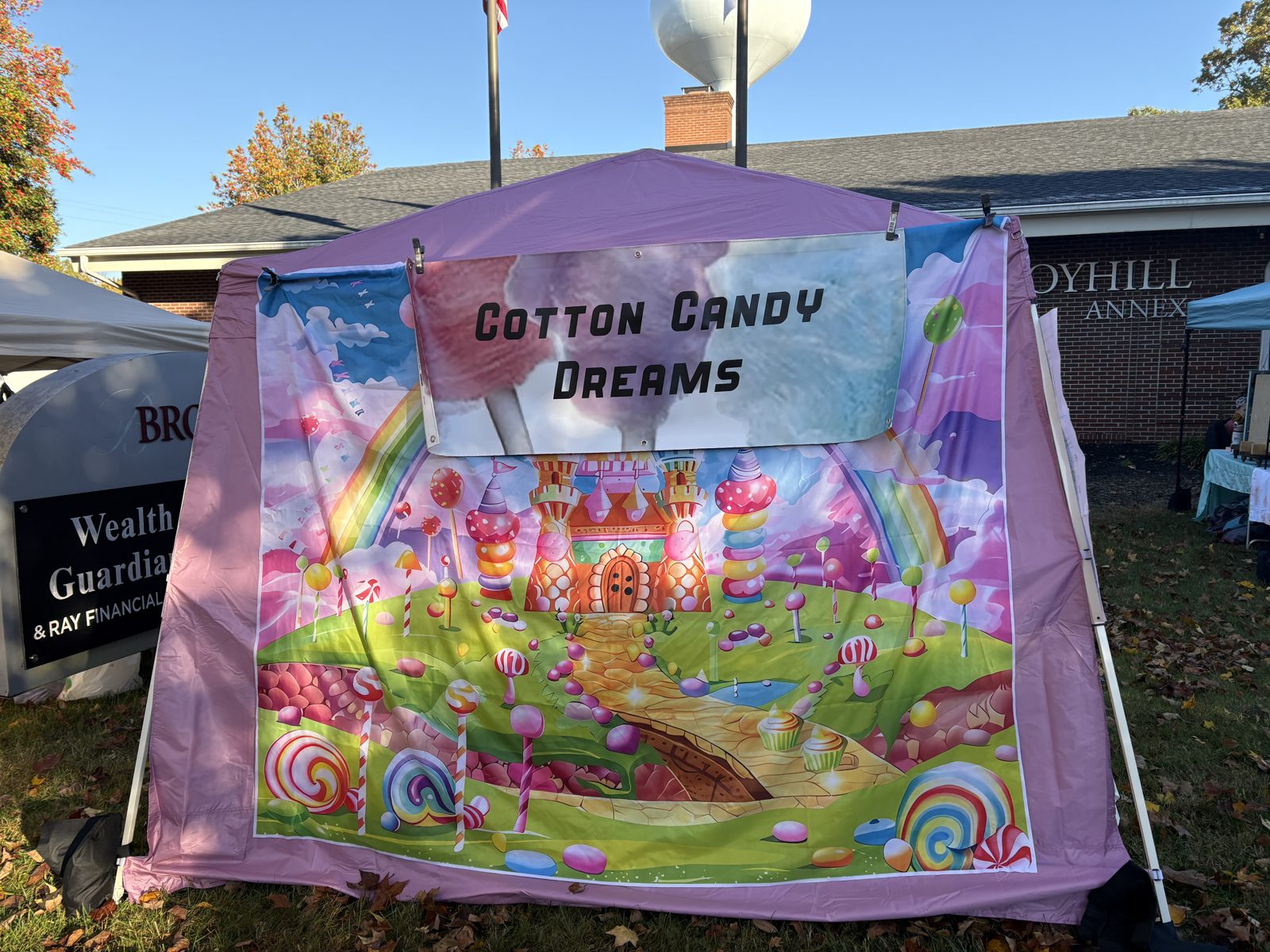 Cotton Candy Dreams tent at Be Kind Coffee community event