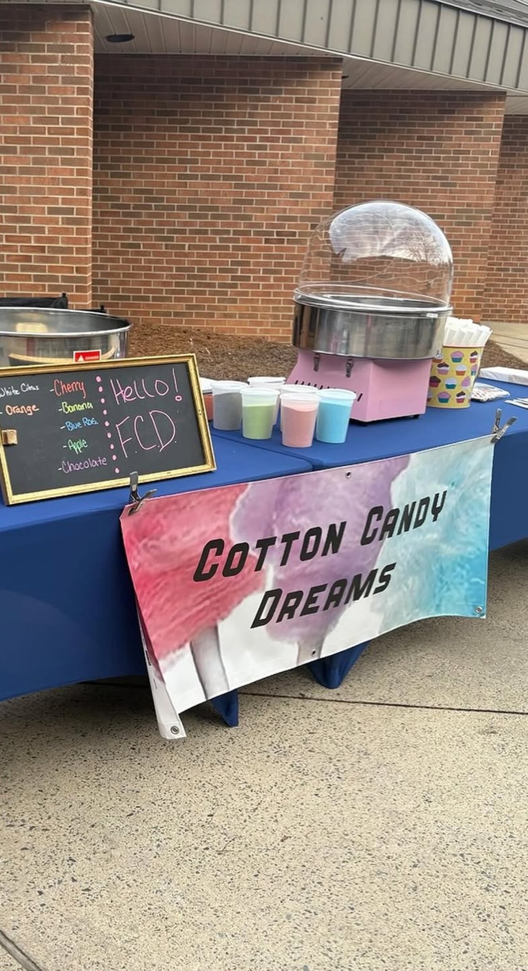 Cotton Candy Dreams booth prepared for a school and community event