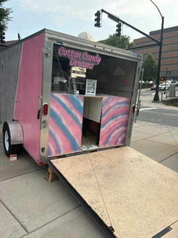 Cotton Candy Dreams trailer serving guests at a community event