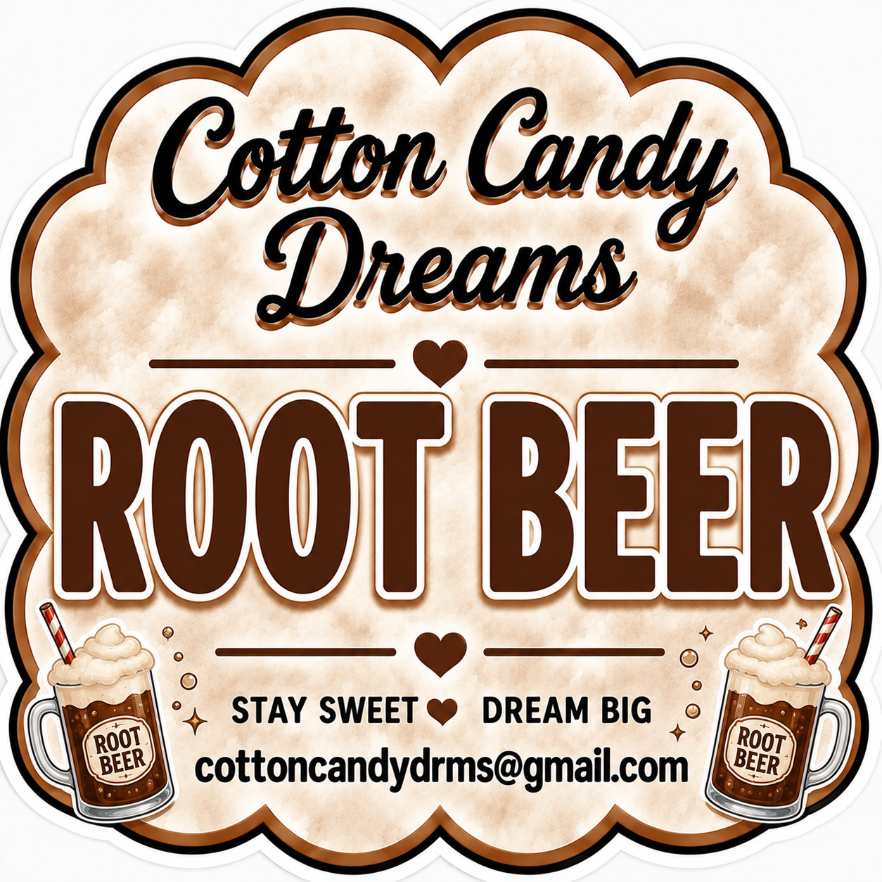 Root beer cotton candy