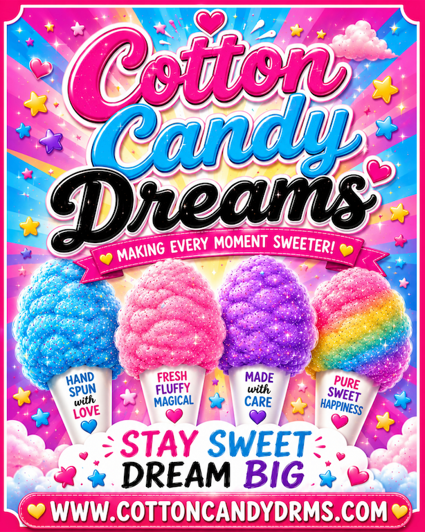Cotton Candy Dreams — Making Every Moment Sweeter. Stay Sweet, Dream Big.
